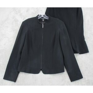 Louben Blazer Skirt Suit Womens 6  Zip Front Jacket Career Office Corporate